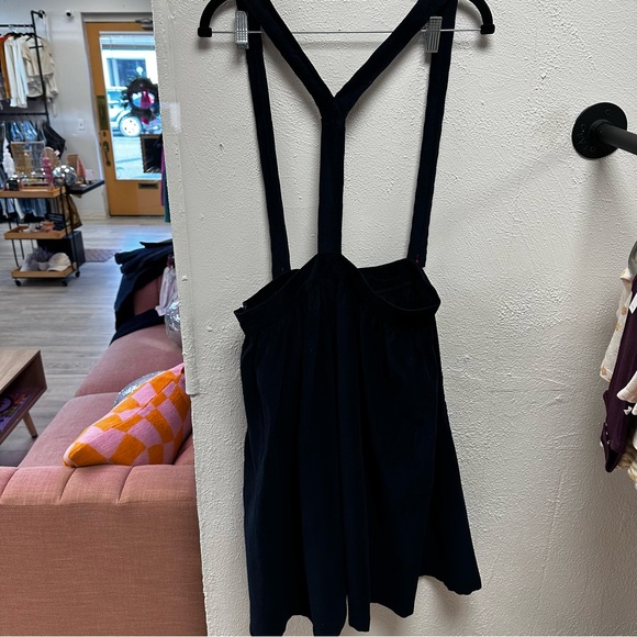 Lindy Bop navy corduroy skirt with suspenders - Picture 7 of 10